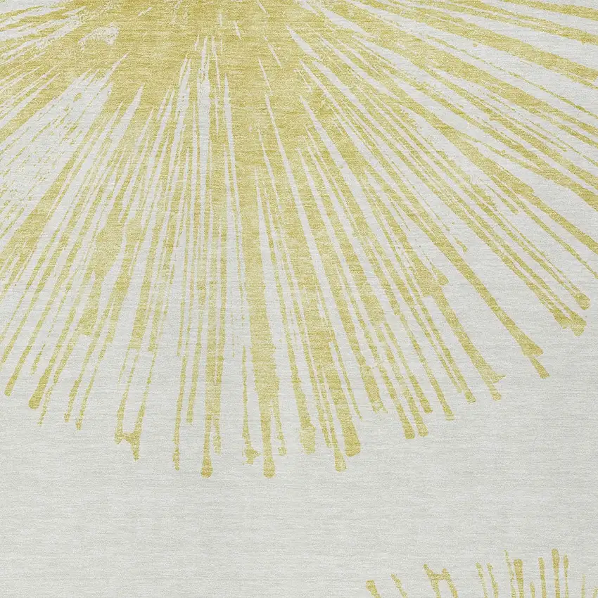 Beige And Ivory Abstract Washable Indoor Outdoor Area Rug Photo 5