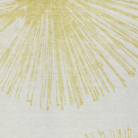Beige And Ivory Abstract Washable Indoor Outdoor Area Rug Photo 5