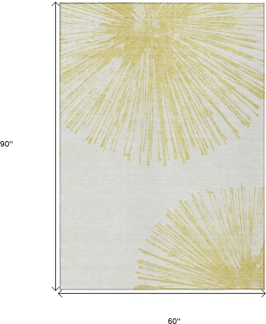 Beige And Ivory Abstract Washable Indoor Outdoor Area Rug Photo 9
