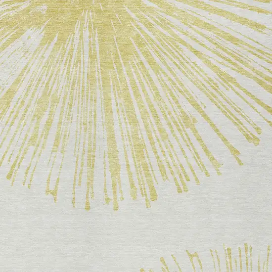 Beige And Ivory Abstract Washable Indoor Outdoor Area Rug Photo 4