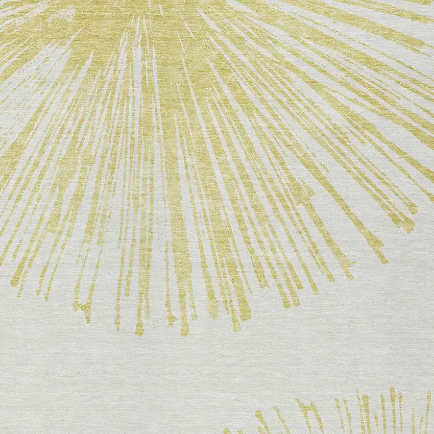 Beige And Ivory Abstract Washable Indoor Outdoor Area Rug Photo 4