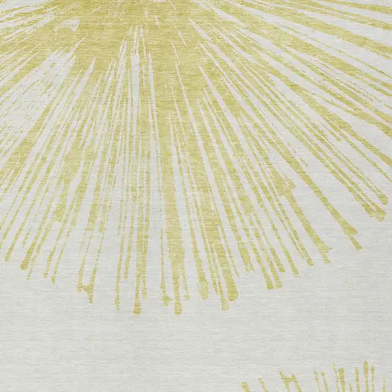 Beige And Ivory Abstract Washable Indoor Outdoor Area Rug Photo 4