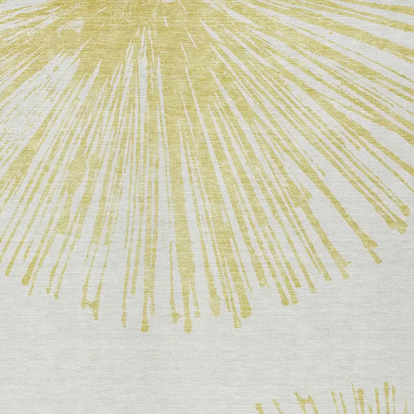 Beige And Ivory Abstract Washable Indoor Outdoor Area Rug Photo 4