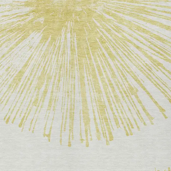 Beige And Ivory Abstract Washable Indoor Outdoor Area Rug Photo 4