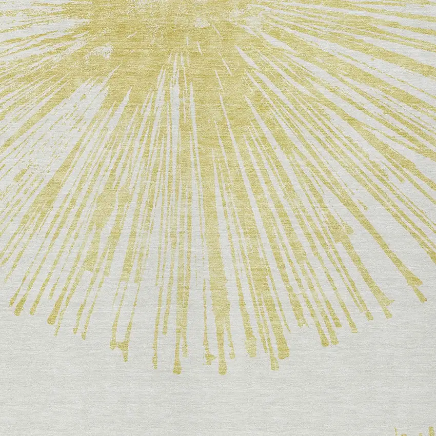 Beige And Ivory Abstract Washable Indoor Outdoor Area Rug Photo 4