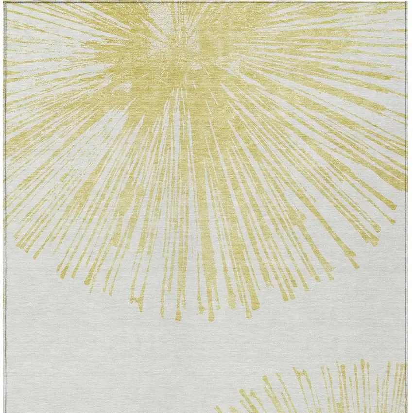 Beige And Ivory Abstract Washable Indoor Outdoor Area Rug Photo 6