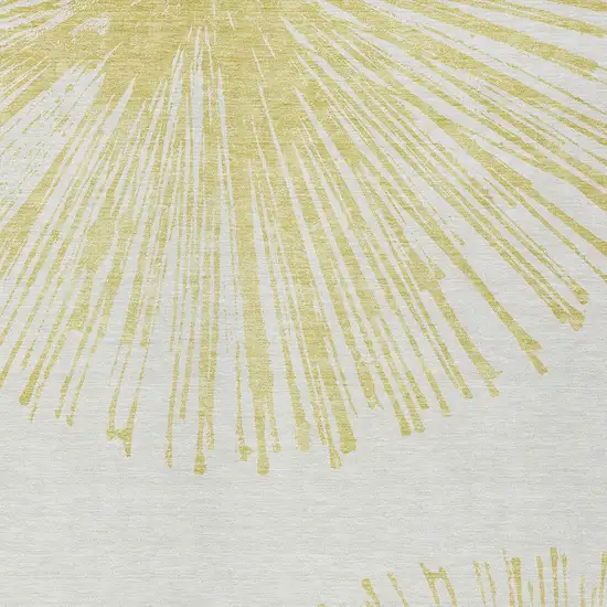Beige And Ivory Abstract Washable Indoor Outdoor Area Rug Photo 4