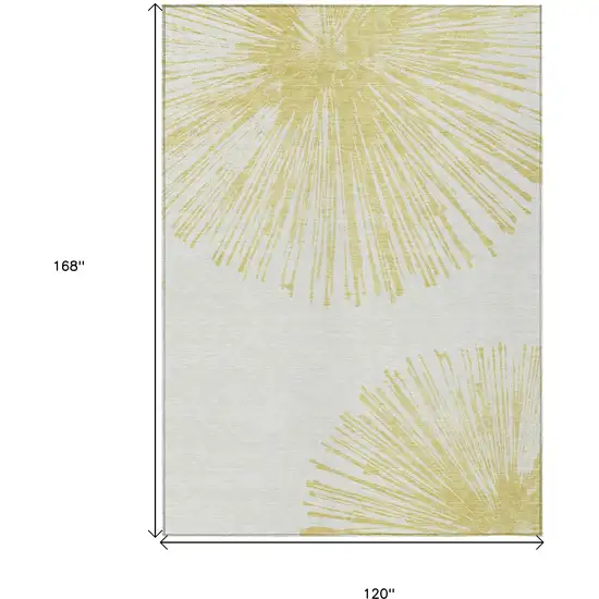 Beige And Ivory Abstract Washable Indoor Outdoor Area Rug Photo 9