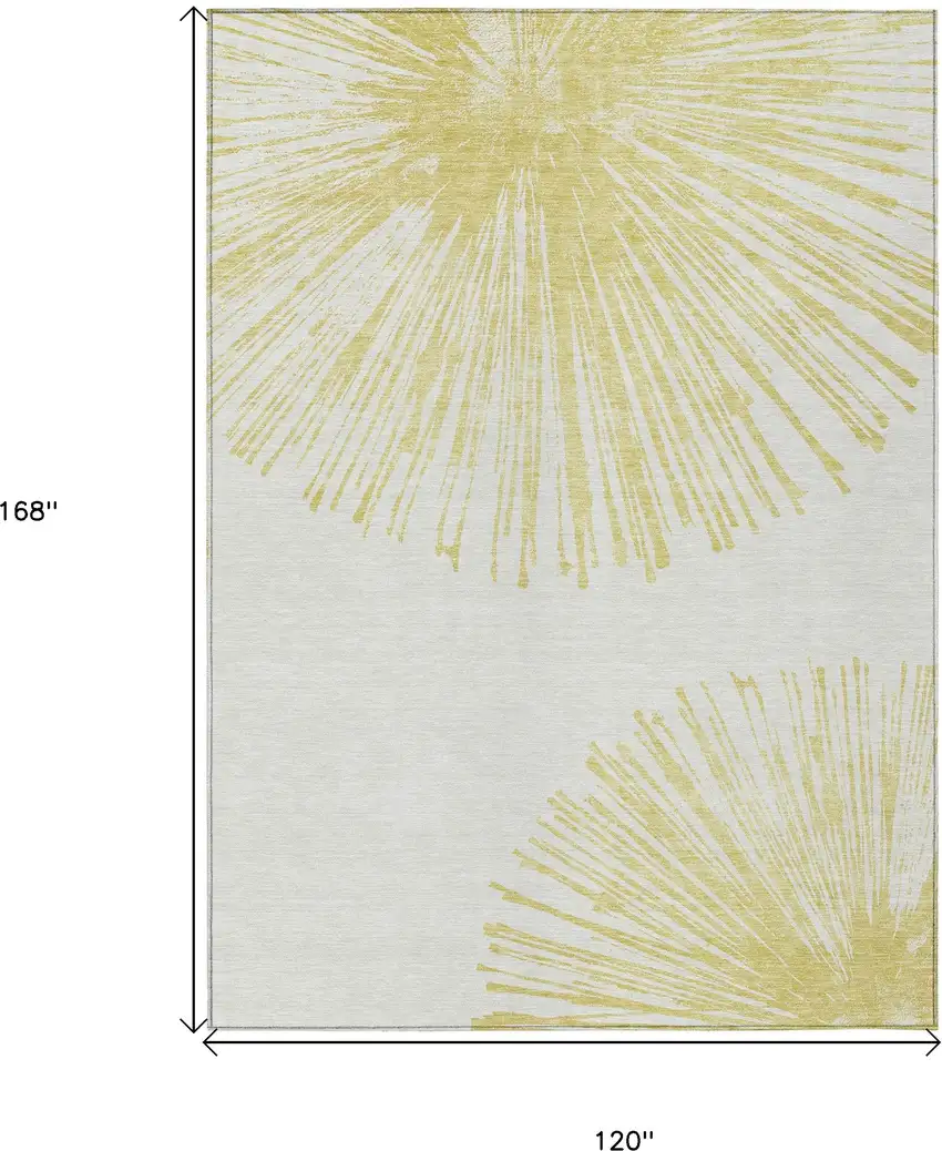 Beige And Ivory Abstract Washable Indoor Outdoor Area Rug Photo 9