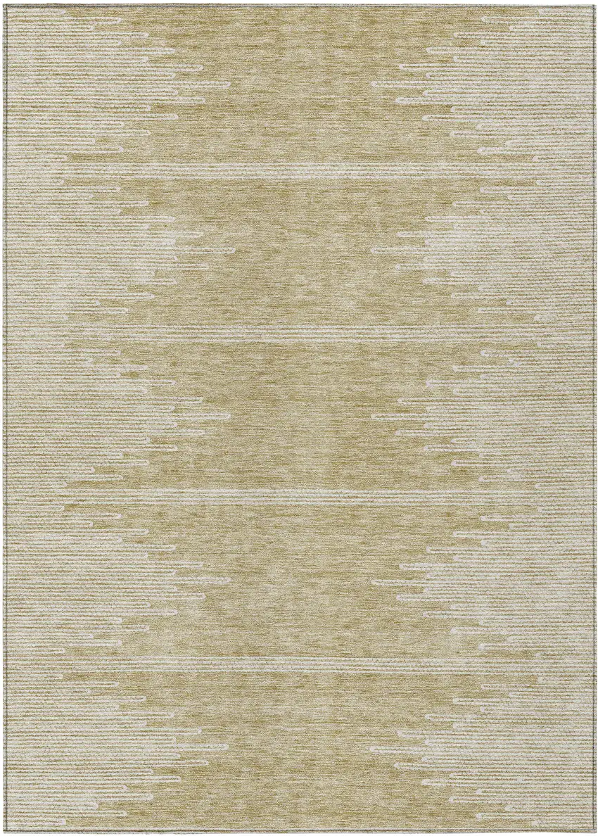 Beige And Ivory Abstract Washable Indoor Outdoor Area Rug Photo 2