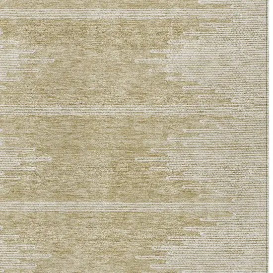 Beige And Ivory Abstract Washable Indoor Outdoor Area Rug Photo 6