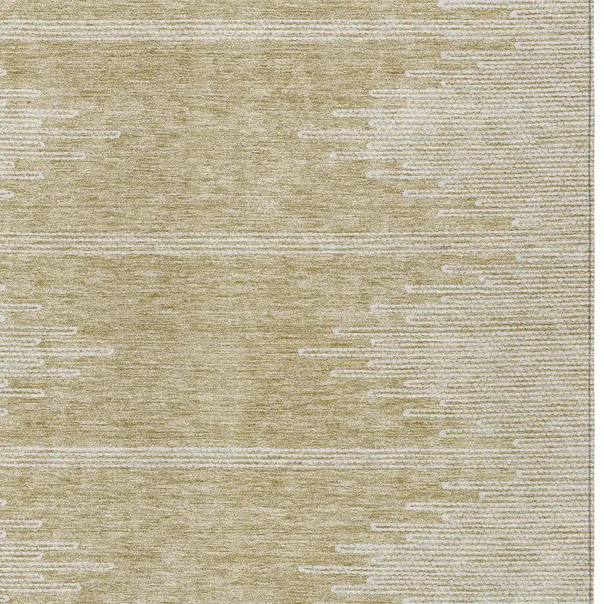 Beige And Ivory Abstract Washable Indoor Outdoor Area Rug Photo 6