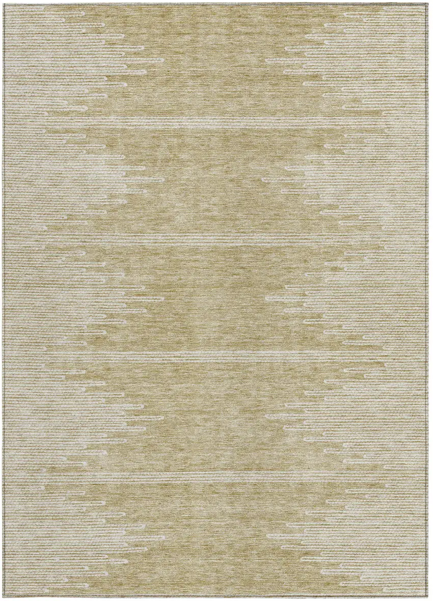 Beige And Ivory Abstract Washable Indoor Outdoor Area Rug Photo 7