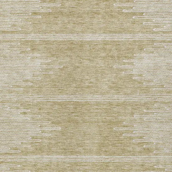 Beige And Ivory Abstract Washable Indoor Outdoor Area Rug Photo 6