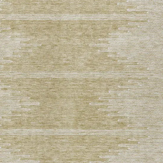 Beige And Ivory Abstract Washable Indoor Outdoor Area Rug Photo 6
