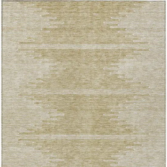 Beige And Ivory Abstract Washable Indoor Outdoor Area Rug Photo 6