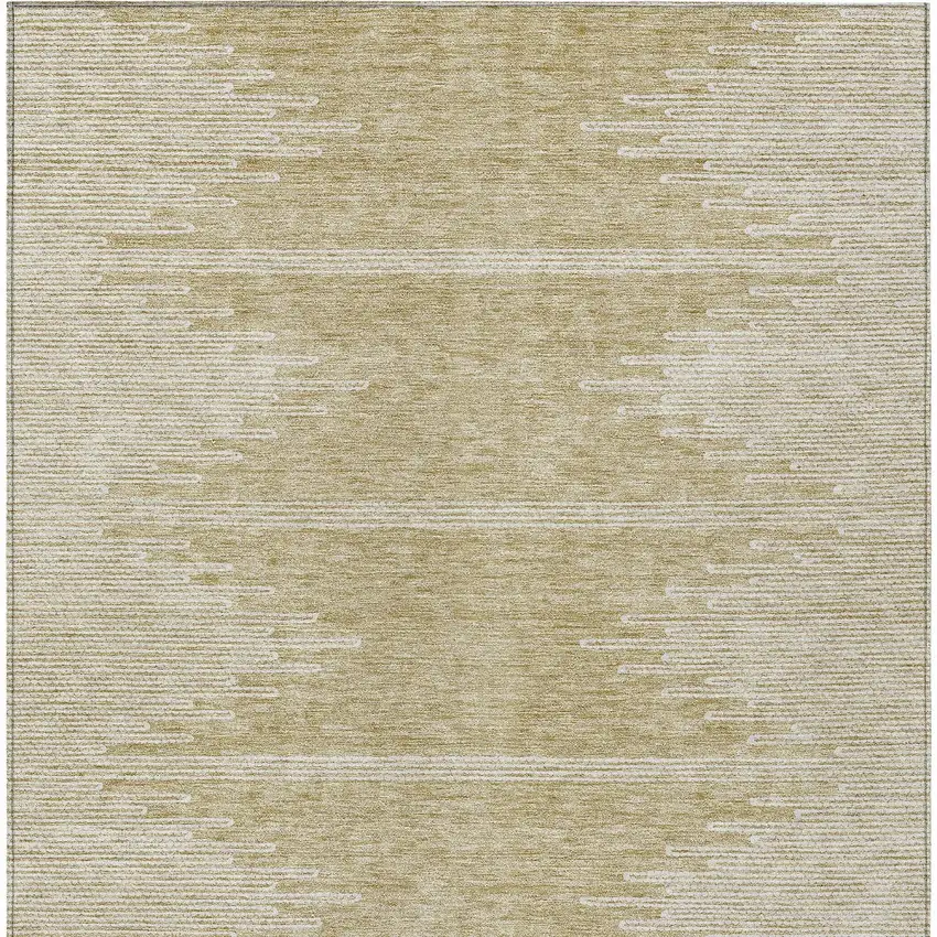Beige And Ivory Abstract Washable Indoor Outdoor Area Rug Photo 6