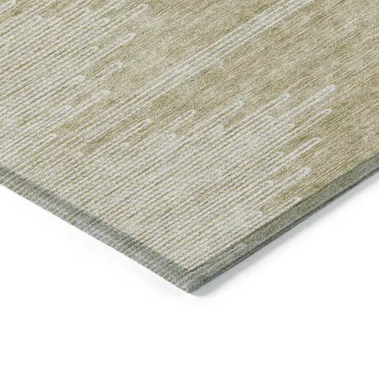 Beige And Ivory Abstract Washable Indoor Outdoor Area Rug Photo 5