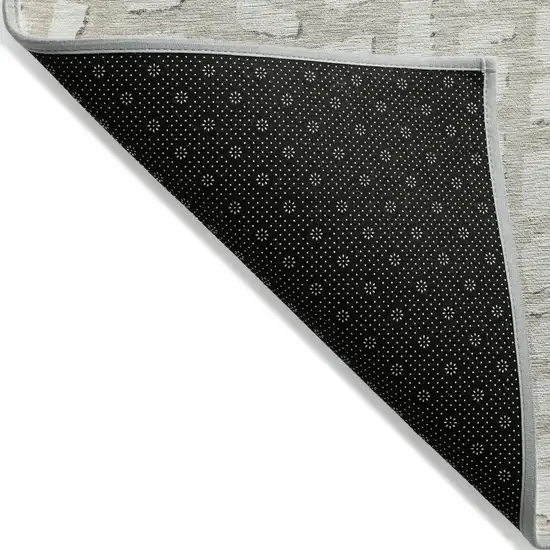 Beige And Ivory Abstract Washable Indoor Outdoor Area Rug Photo 2