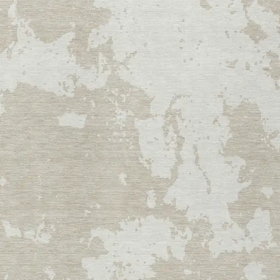 Beige And Ivory Abstract Washable Indoor Outdoor Area Rug Photo 6