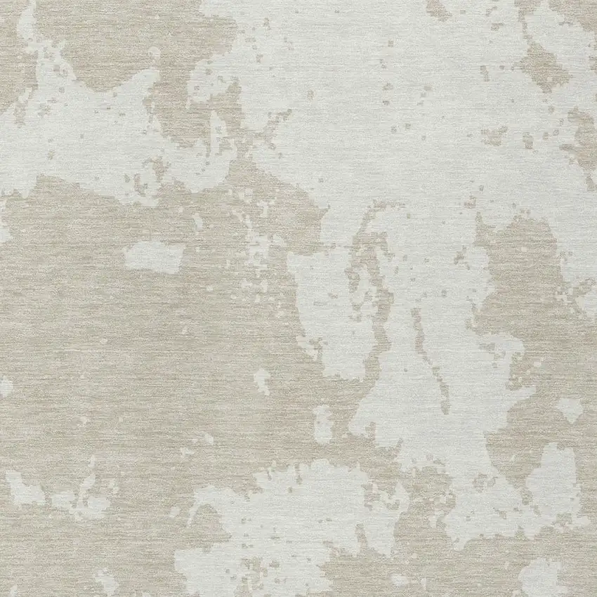 Beige And Ivory Abstract Washable Indoor Outdoor Area Rug Photo 6