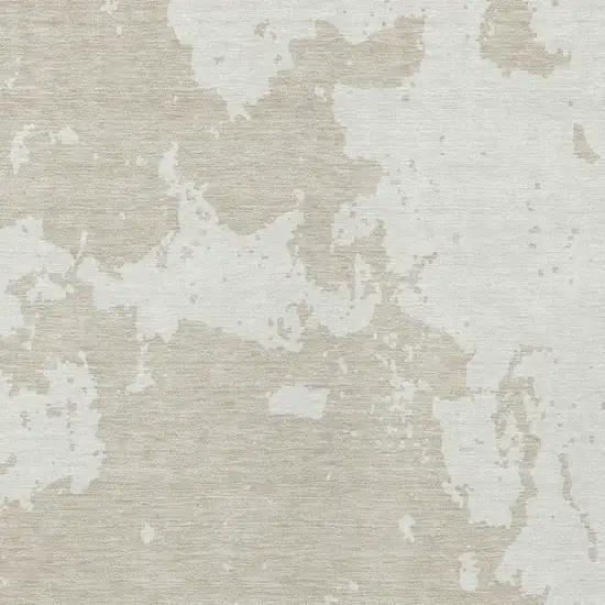 Beige And Ivory Abstract Washable Indoor Outdoor Area Rug Photo 6