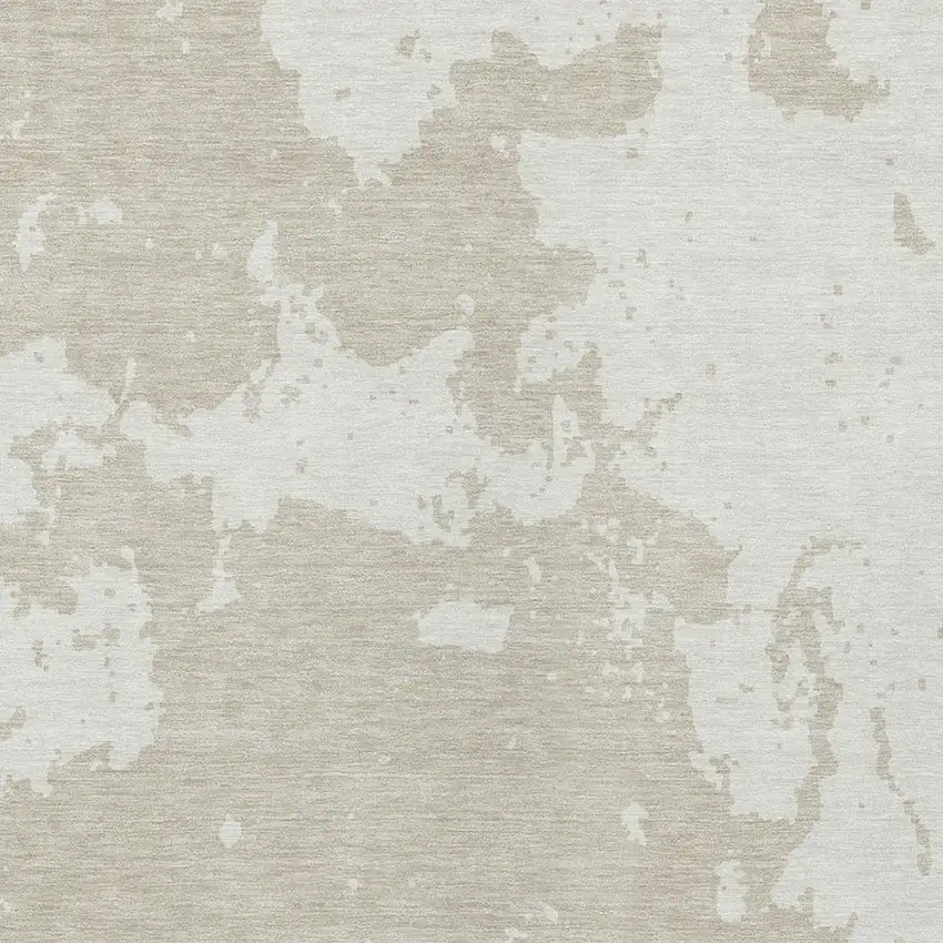 Beige And Ivory Abstract Washable Indoor Outdoor Area Rug Photo 6