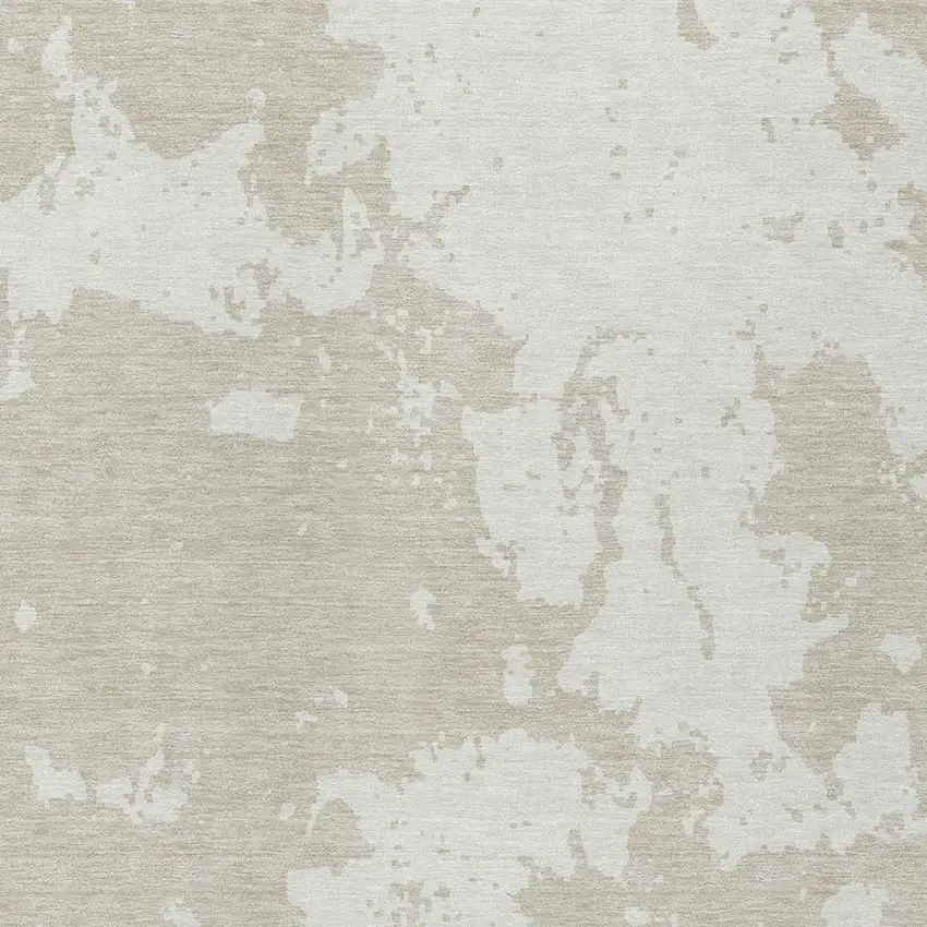 Beige And Ivory Abstract Washable Indoor Outdoor Area Rug Photo 6