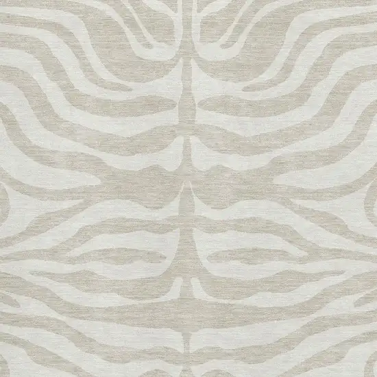 Beige And Ivory Animal Print Washable Area Rug With UV Protection Photo 2