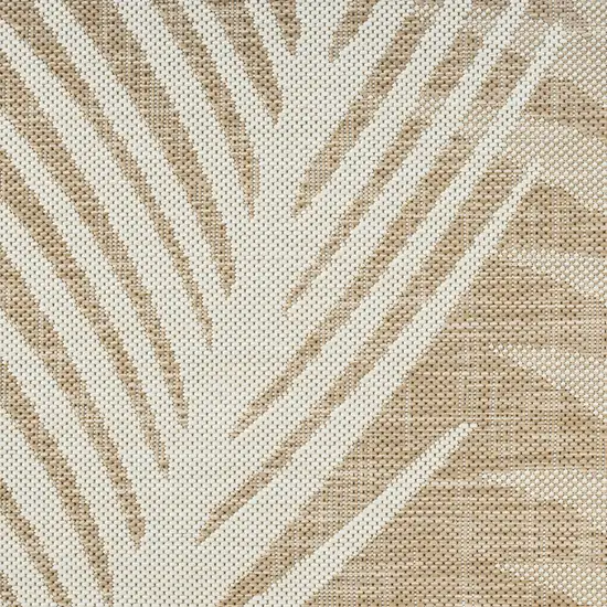 Beige And Ivory Botanical Leaves Area Rug Photo 9