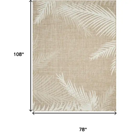Beige And Ivory Botanical Leaves Area Rug Photo 3
