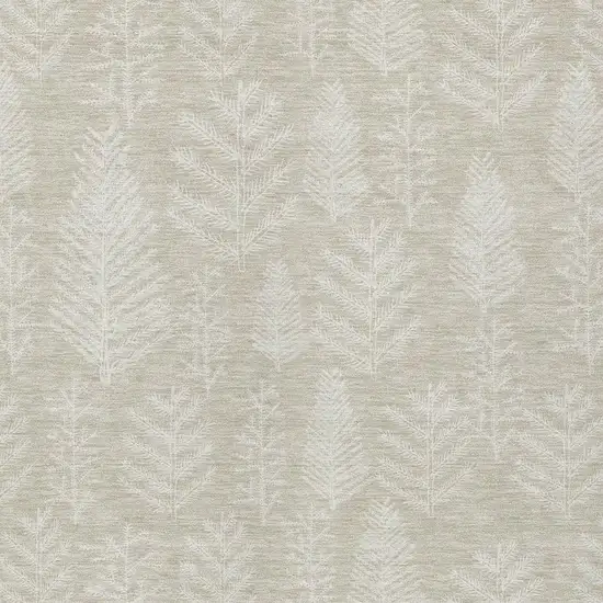 Beige And Ivory Botanical Leaves Washable Indoor Outdoor Area Rug Photo 3
