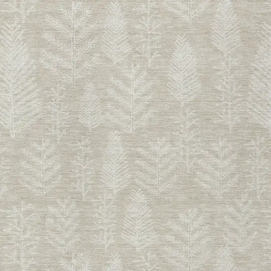 Beige And Ivory Trees Washable Indoor Outdoor Area Rug Photo 6
