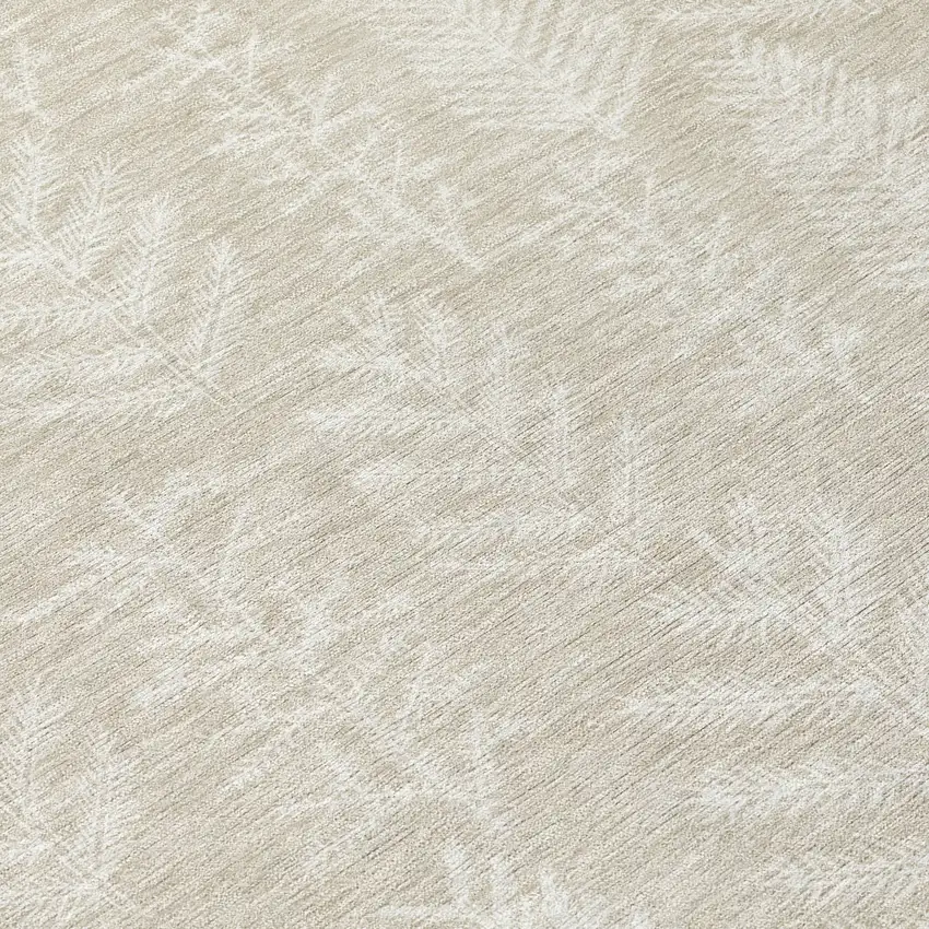 Beige And Ivory Trees Washable Indoor Outdoor Area Rug Photo 8