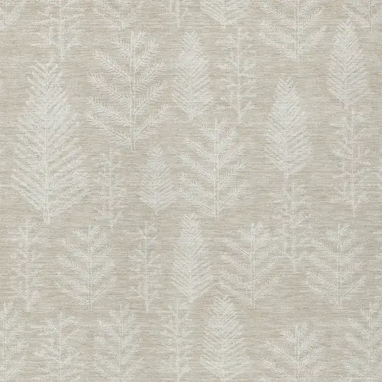 Beige And Ivory Trees Washable Indoor Outdoor Area Rug Photo 6