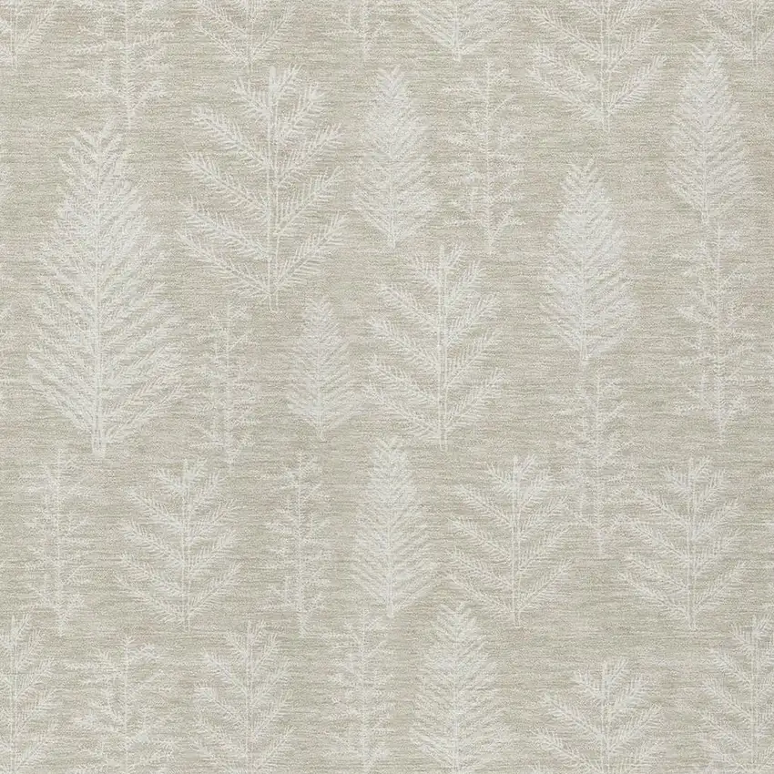 Beige And Ivory Botanical Leaves Washable Indoor Outdoor Area Rug Photo 4