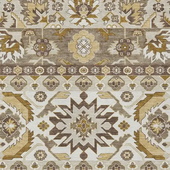 Beige And Ivory Cactus Washable Indoor Outdoor Area Rug Photo 2
