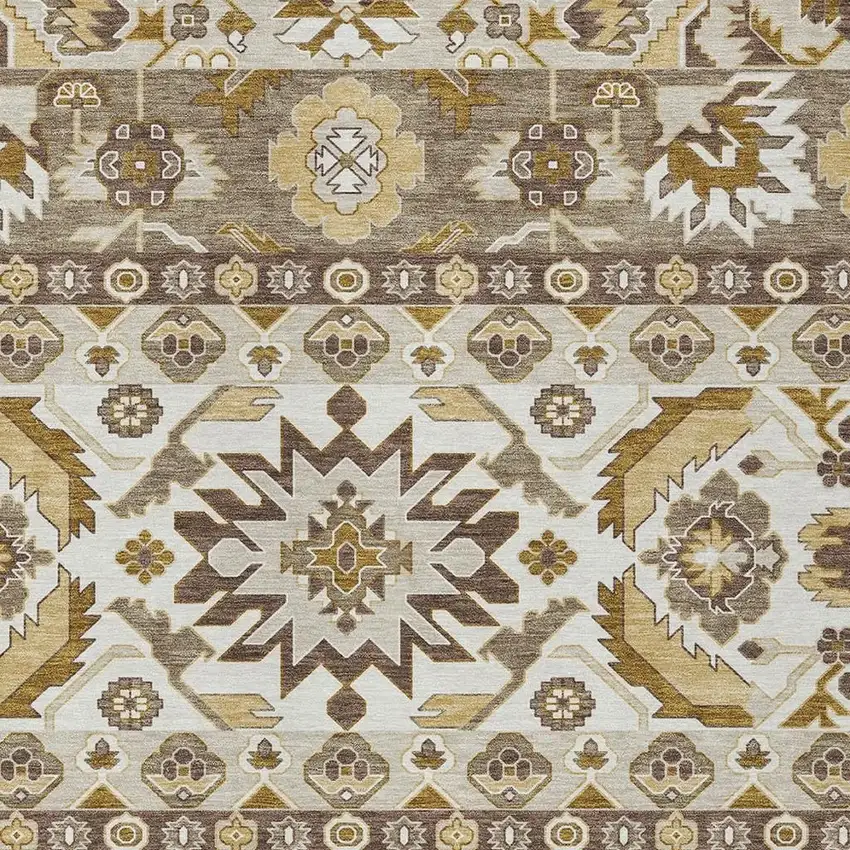 Beige And Ivory Cactus Washable Indoor Outdoor Area Rug Photo 2