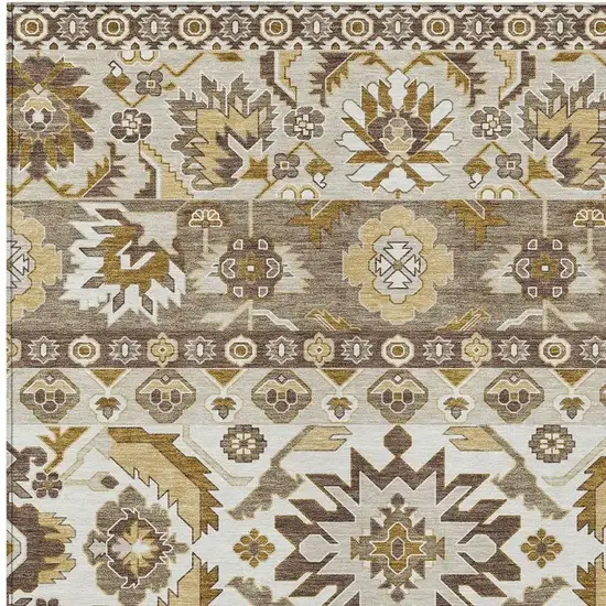 Beige And Ivory Cactus Washable Indoor Outdoor Area Rug Photo 2
