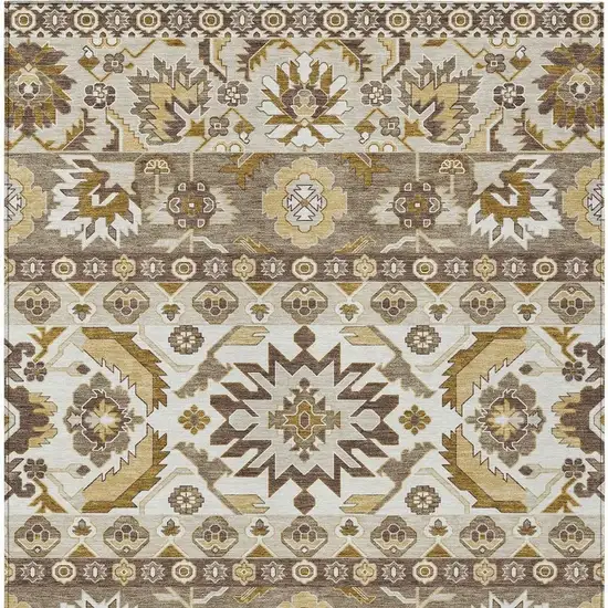 Beige And Ivory Cactus Washable Indoor Outdoor Area Rug Photo 3