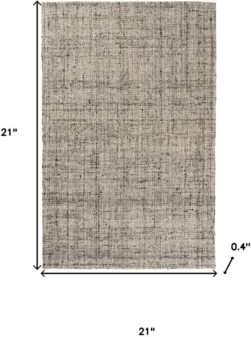 Beige And Ivory Checkered Hand Woven Area Rug Photo 3