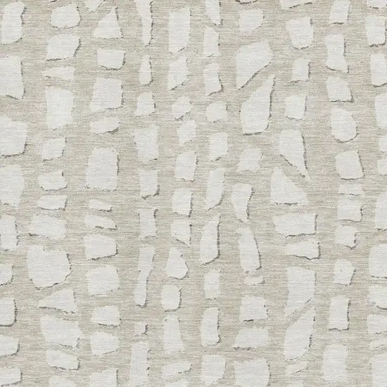 Beige And Ivory Cobblestone Washable Area Rug With UV Protection Photo 3