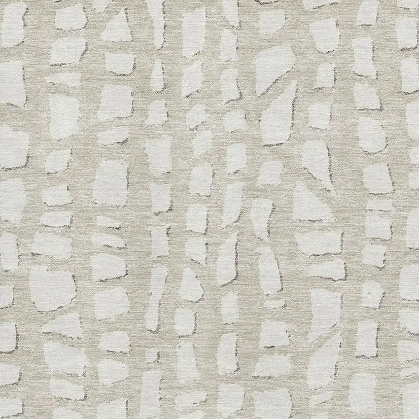 Beige And Ivory Cobblestone Washable Area Rug With UV Protection Photo 3