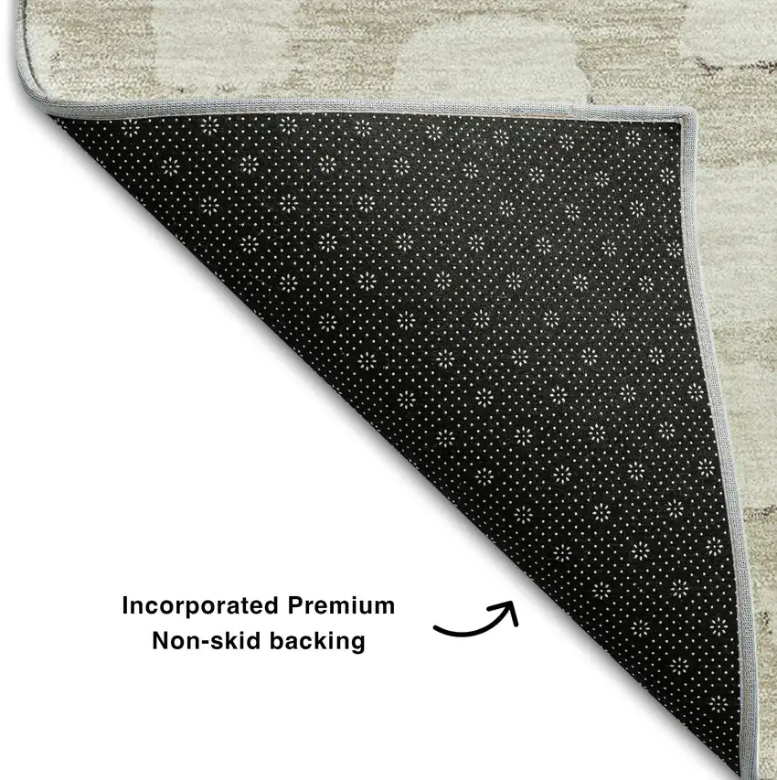 Beige And Ivory Cobblestone Washable Area Rug With UV Protection Photo 7