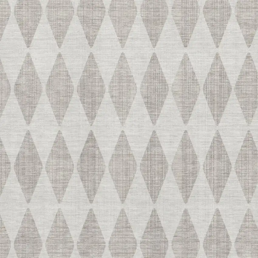 Beige And Ivory Diamond Washable Area Rug With UV Protection Photo 3