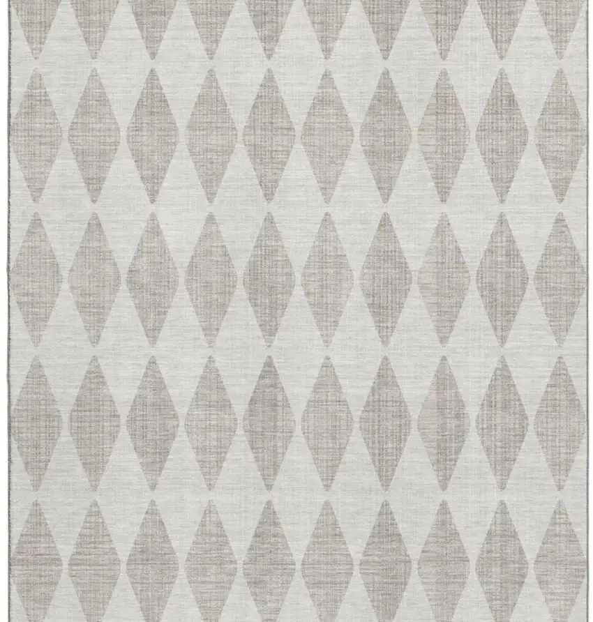Beige And Ivory Diamond Washable Area Rug With UV Protection Photo 4