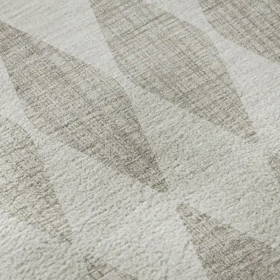 Beige And Ivory Diamond Washable Area Rug With UV Protection Photo 8