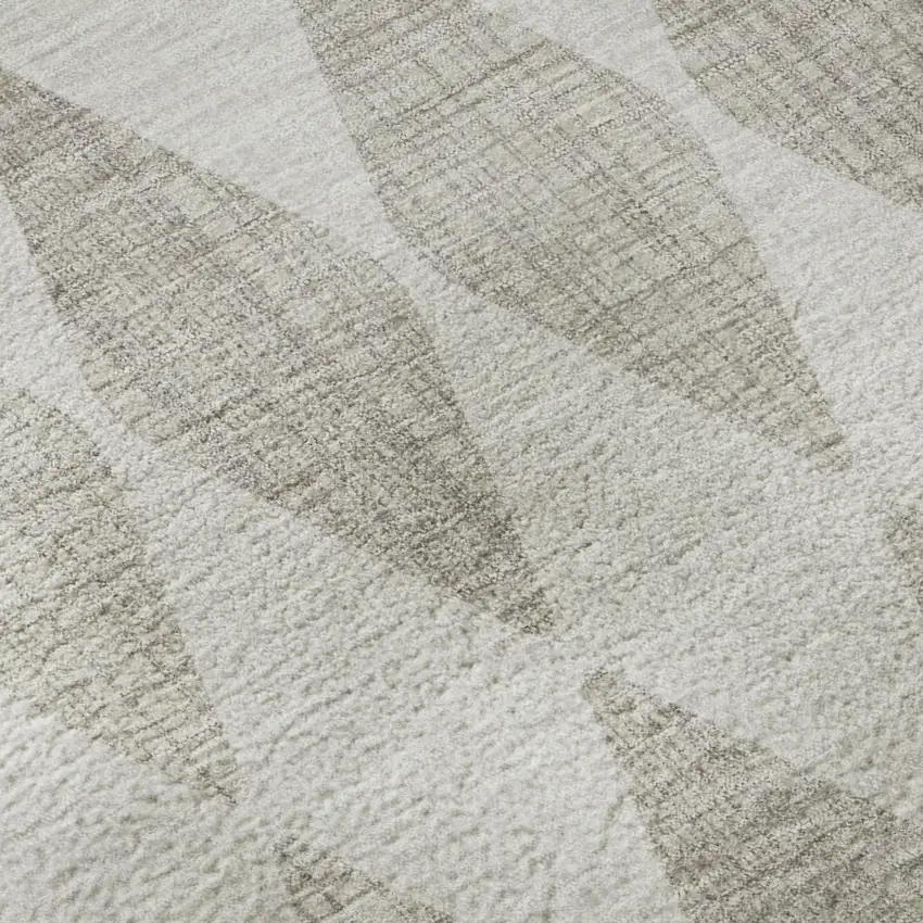 Beige And Ivory Diamond Washable Area Rug With UV Protection Photo 8