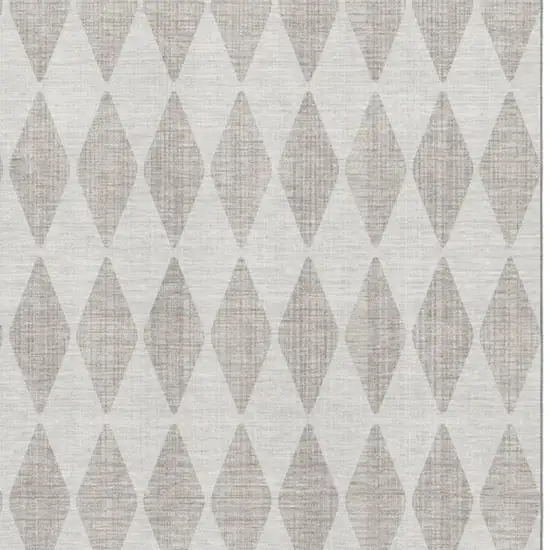 Beige And Ivory Diamond Washable Area Rug With UV Protection Photo 3