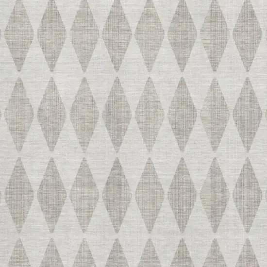 Beige And Ivory Diamond Washable Area Rug With UV Protection Photo 3